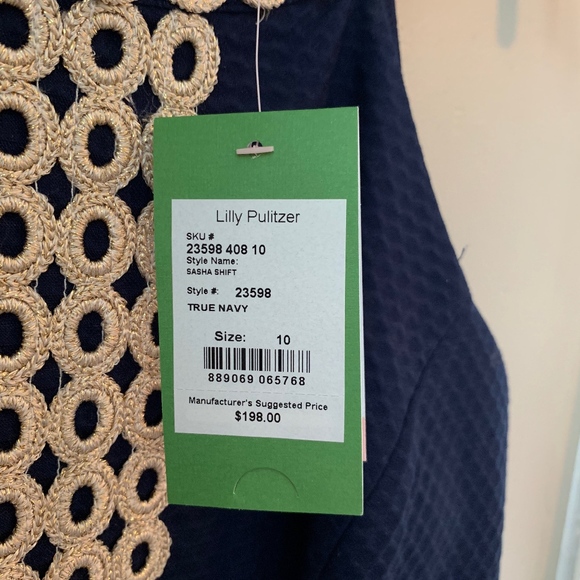 NWT Lilly Pulitzer, Navy Sasha Shift Dress - Picture 5 of 5